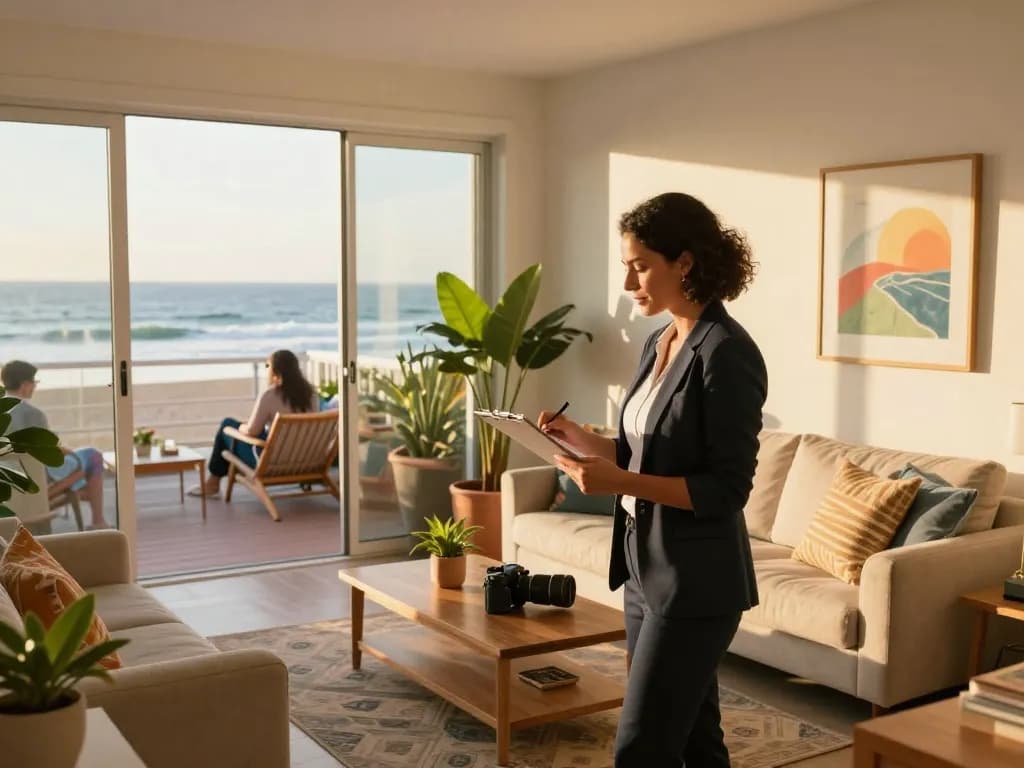 Airbnb management Brighton expert overseeing a stylish seaside property, ensuring tenant satisfaction and maximizing rental income.