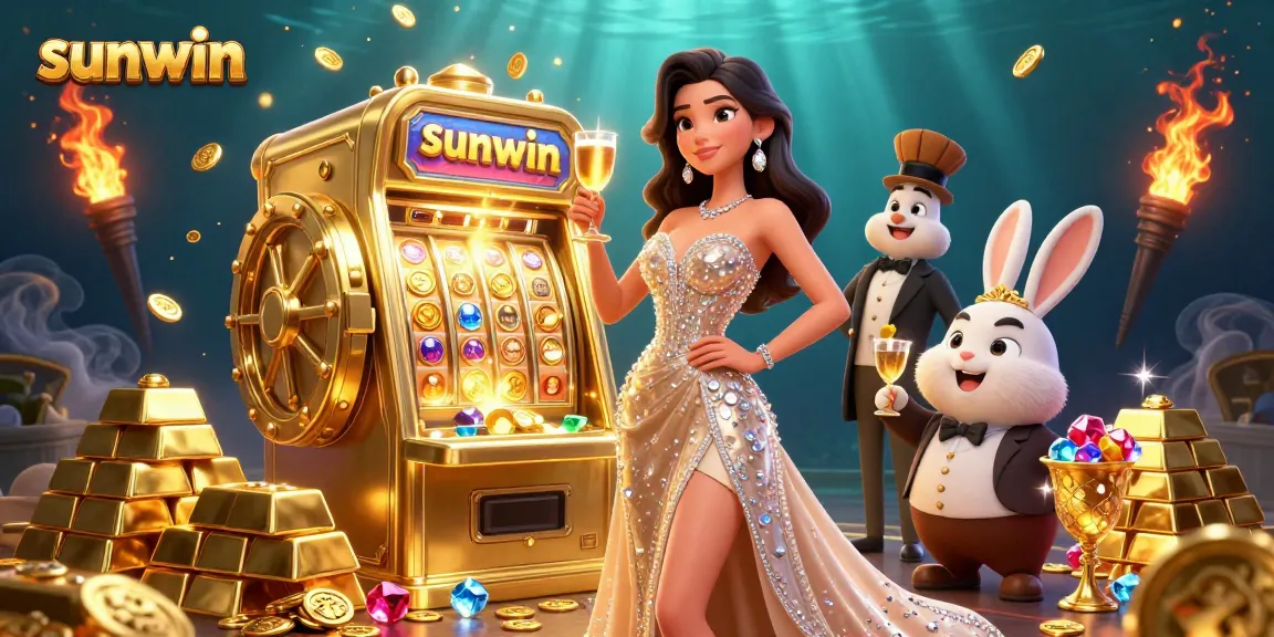 Experience win excitement at sunwin with a glamorous woman and golden jackpot scenes