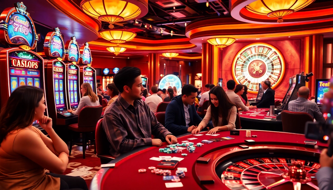 Experience excitement and luxury at 789f's vibrant casino tables filled with players.