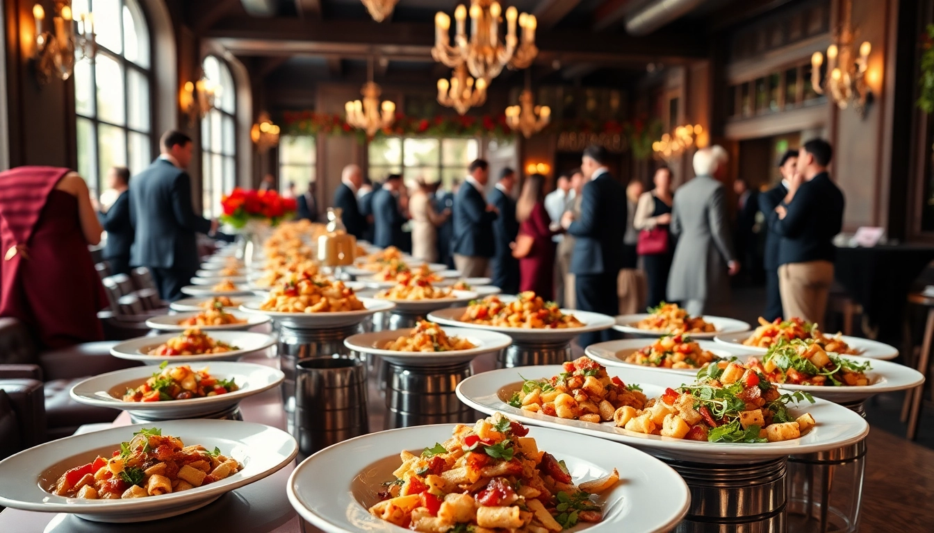 Cateringhirelondon showcases a beautifully arranged event with decorative food displays and elegant atmosphere.