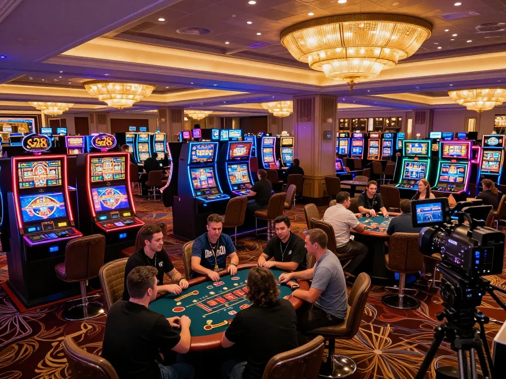 Players engaging in games at G28 casino, showcasing vibrant atmosphere and diverse gambling options