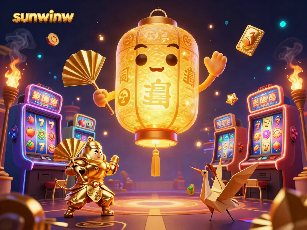 Engage in sunwinw’s lively slot scene featuring a glowing lantern spirit and dynamic action.