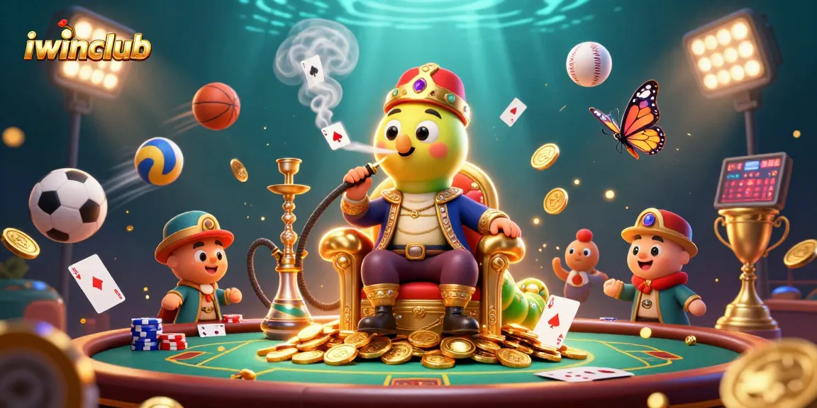 Experience thrilling gameplay at iwinclub featuring vibrant poker symbols and dynamic sports elements.