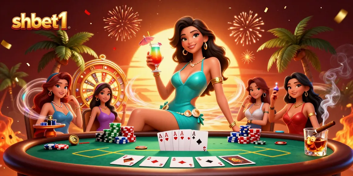 Experience wining strategies at shbet1 with a vibrant casino environment featuring poker and celebration.
