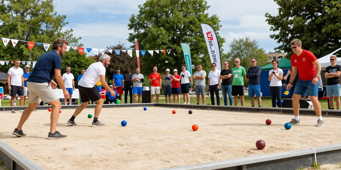 Cheerful petanque match scene showcasing community engagement at fopikotapontiana.org event.