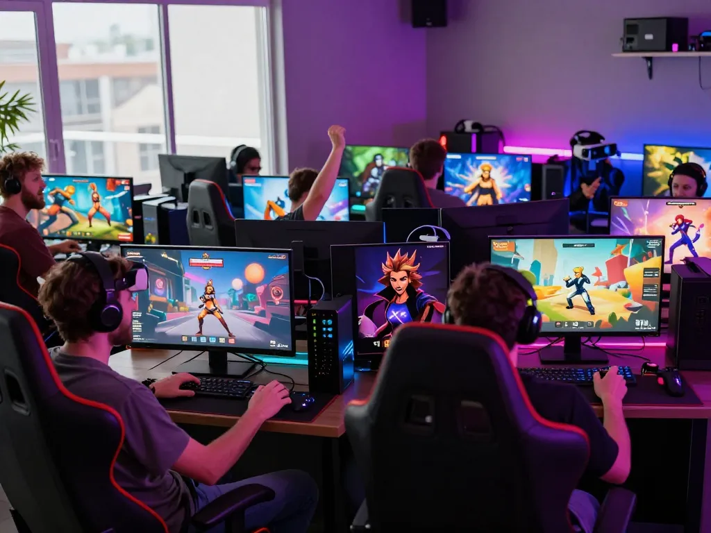 Players enjoying immersive sex game experiences in a vibrant gaming setup.