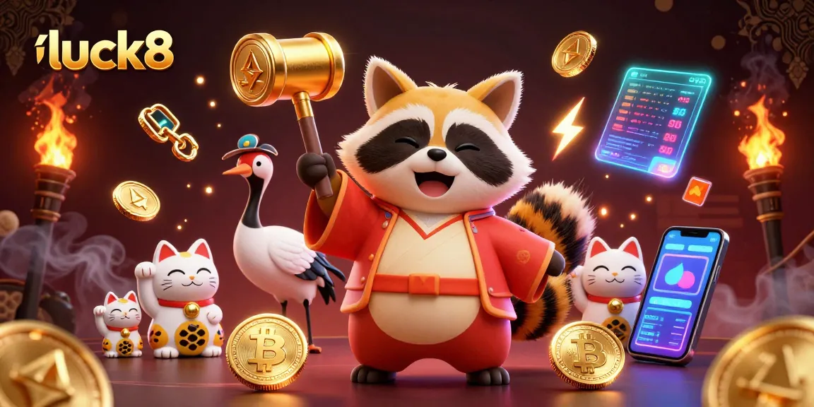 Engage with the vibrant luck8 casino atmosphere filled with crypto excitement and themed characters.