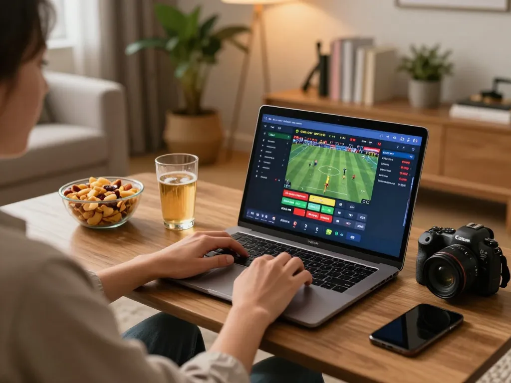 Engaging in sports betting on https://sky88live.com/ with live odds displayed on screen