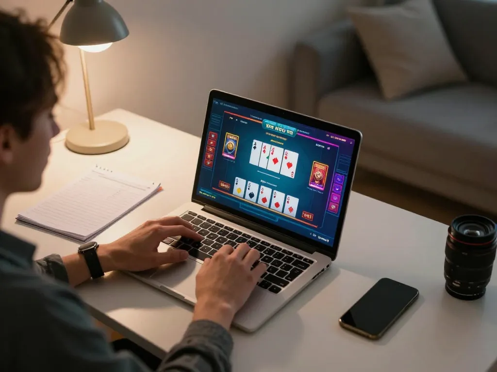 Engaging in strategic poker gameplay online at 789 Club with vibrant digital interface