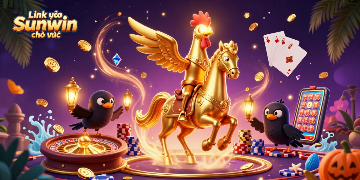 Join the excitement at Link vào Sunwin chính thức, with a golden rooster and dazzling casino elements!