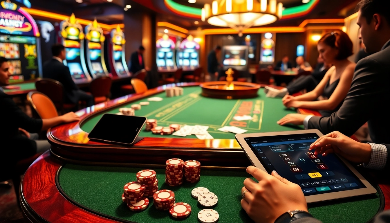 Players enjoy a thrilling poker game at U8888 casino with vibrant lighting and excitement.