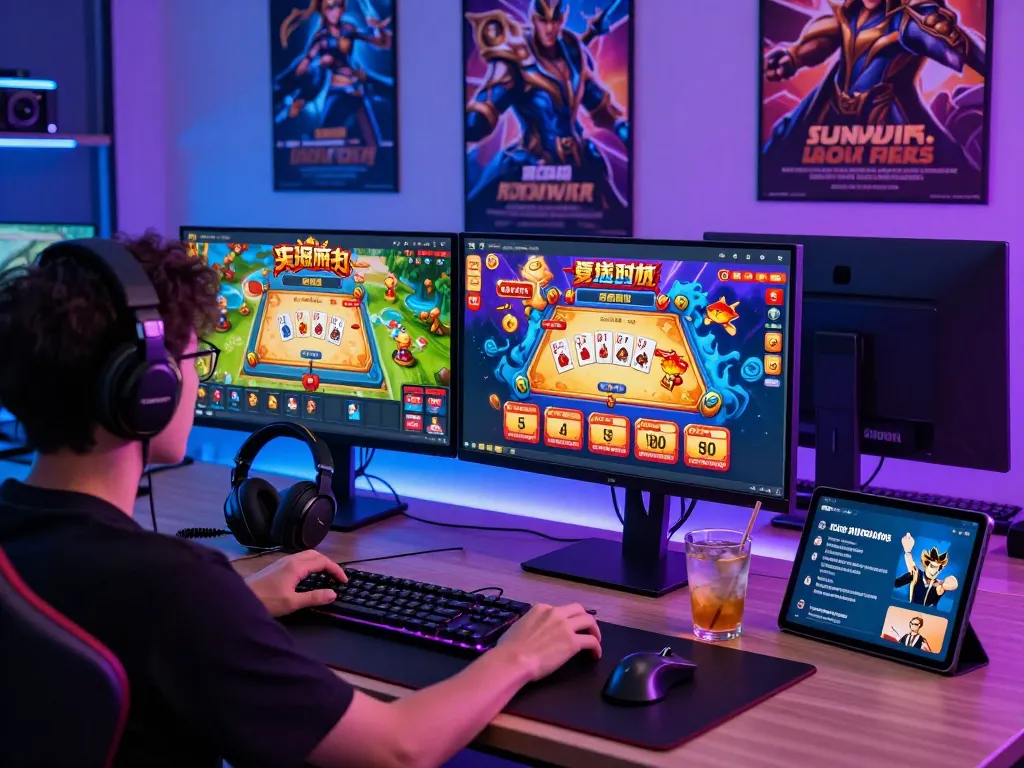 Dynamic online gaming setup showcasing sun win platform and engaging gameplay environment.