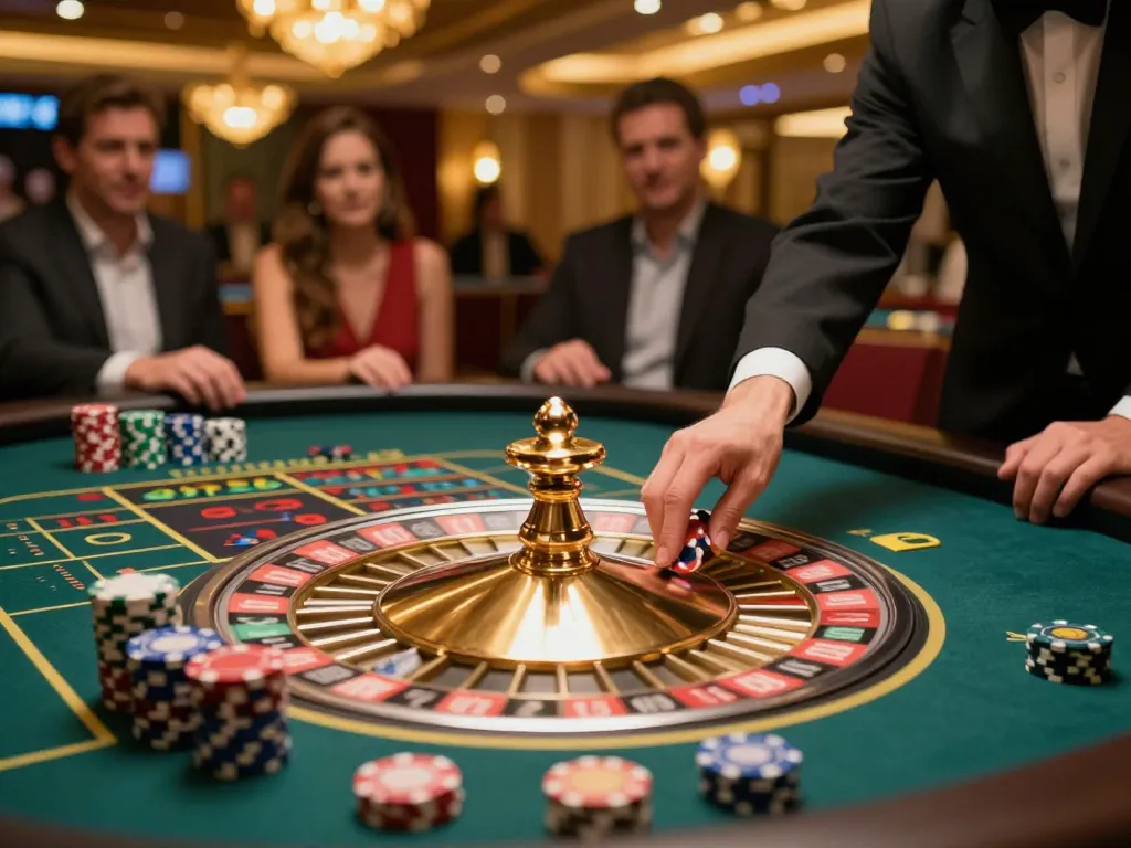 Player placing a bet at the roulette table during an exciting session at b52clubc casino.