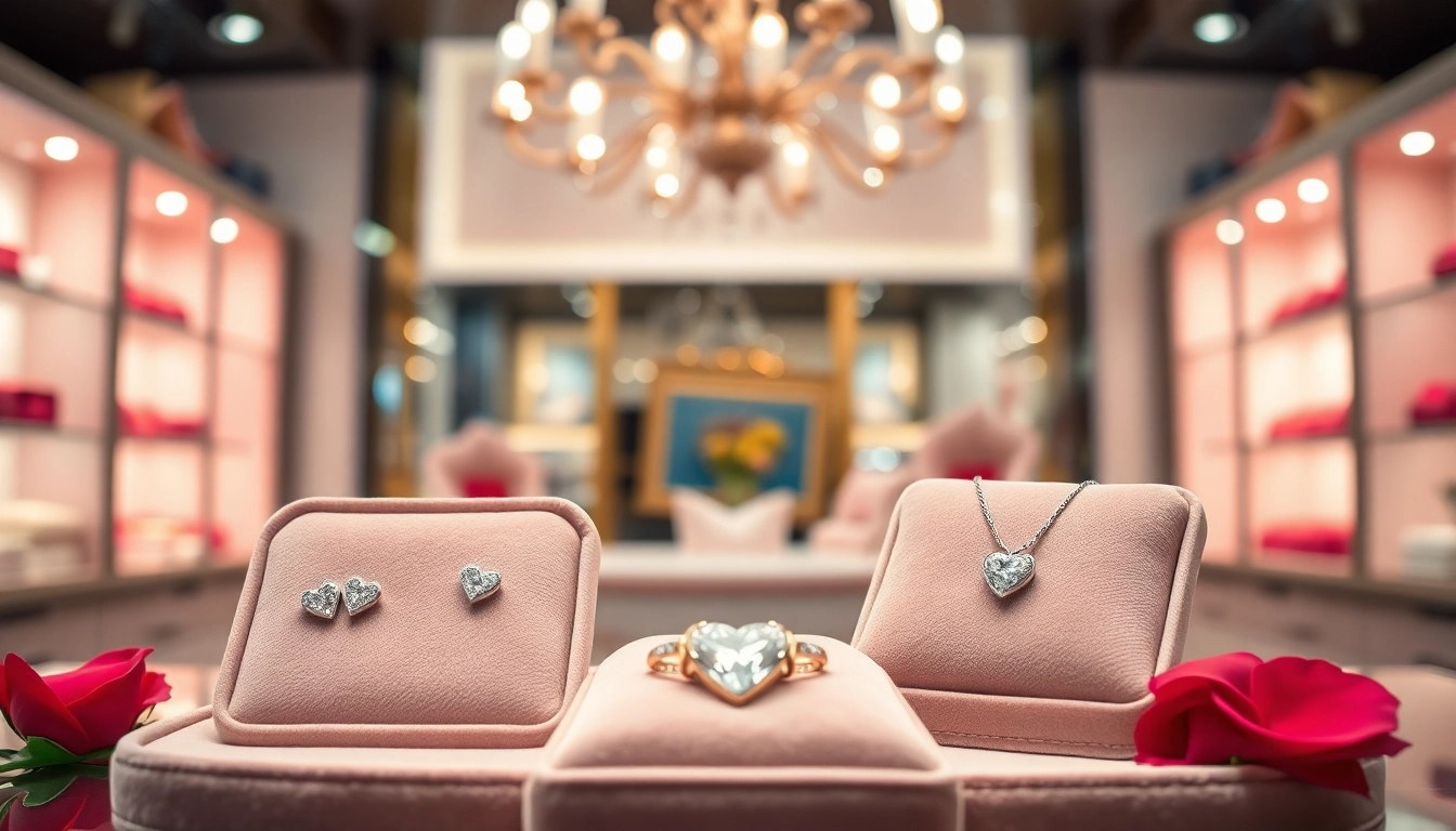 Showcasing beautiful Valentine's Day jewellery gifts UK with elegant design in a boutique setting.
