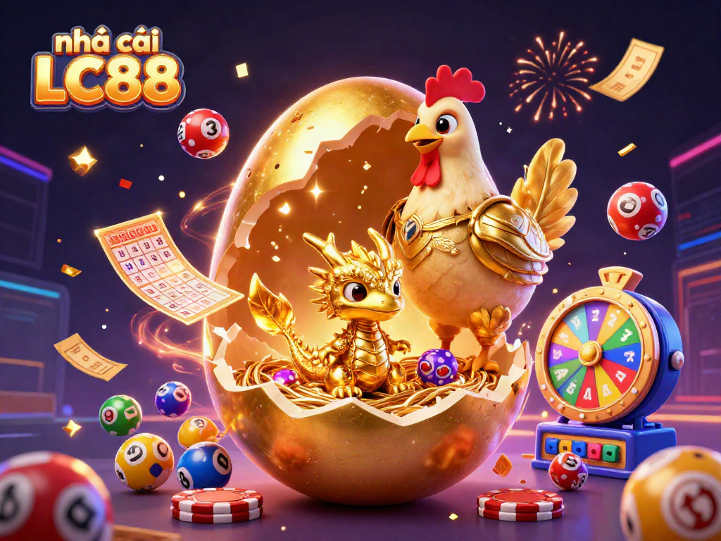 Experience the thrill of nhà cái LC88 with captivating golden dragon elements and vibrant gambling activities.