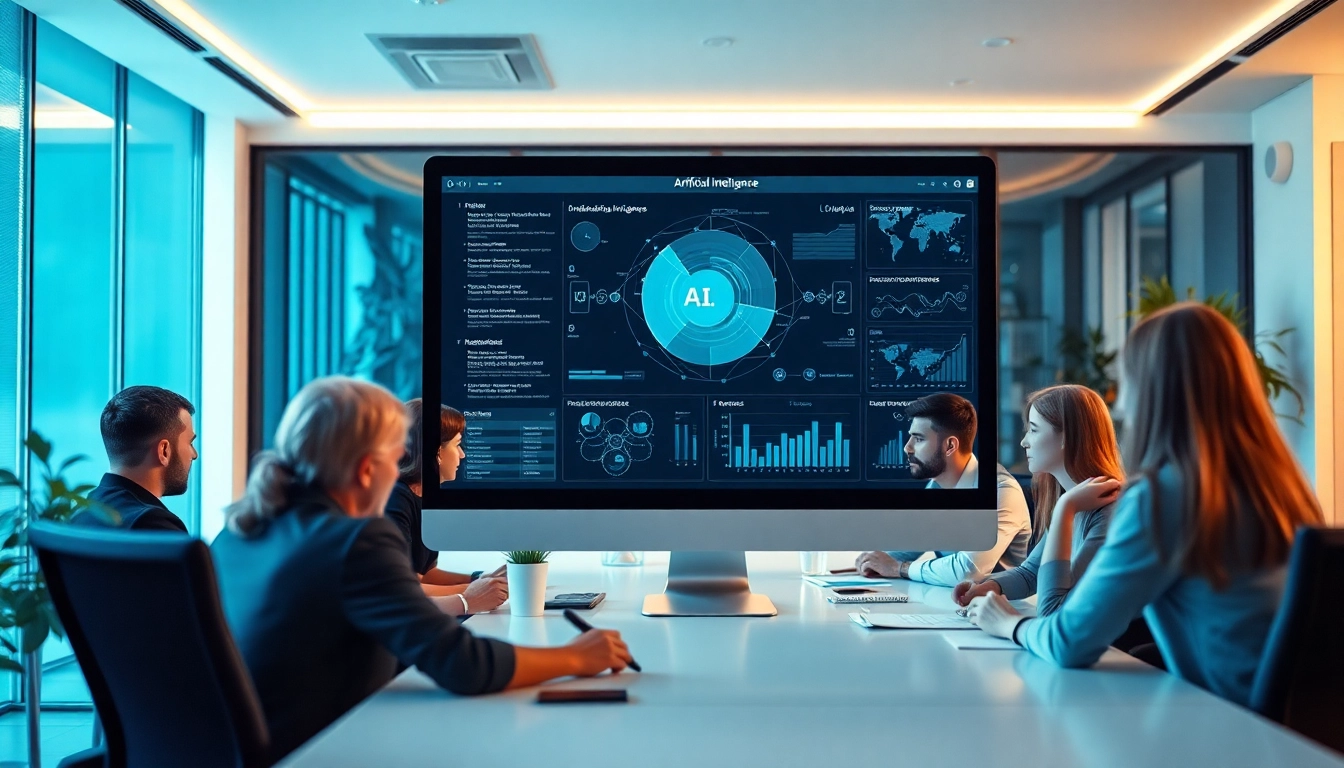 AI +18 advancements demonstrated in a modern workspace with data analytics.