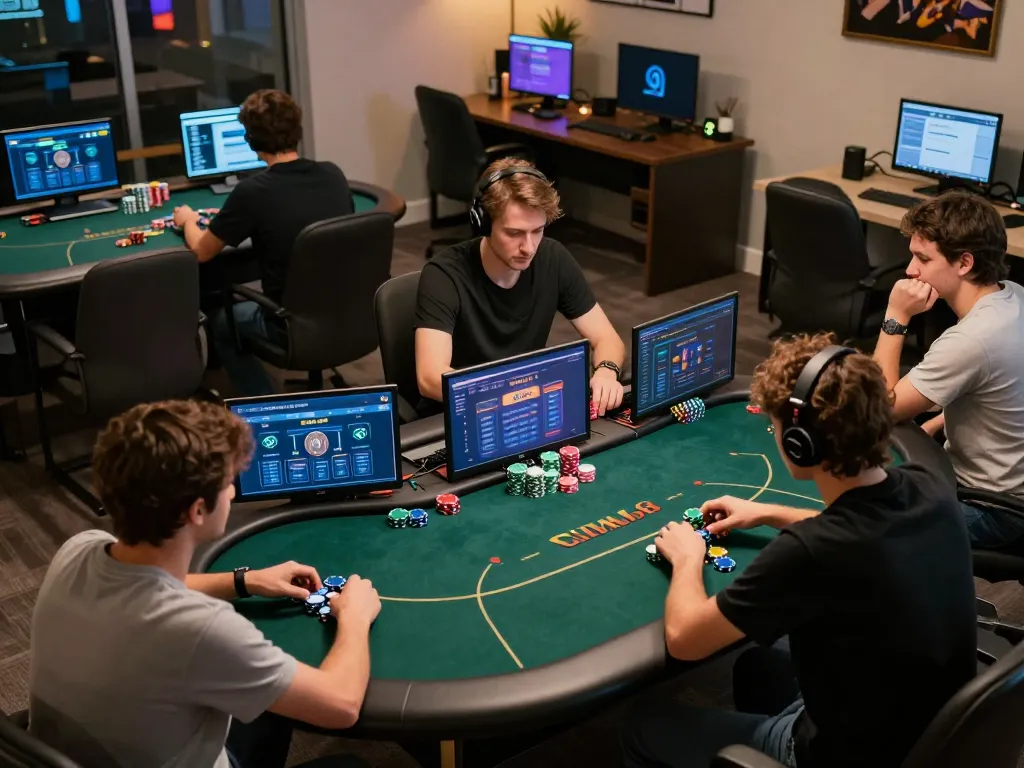 Engaged players optimizing their strategies at the NHÀ CÁI CM88 online poker game.