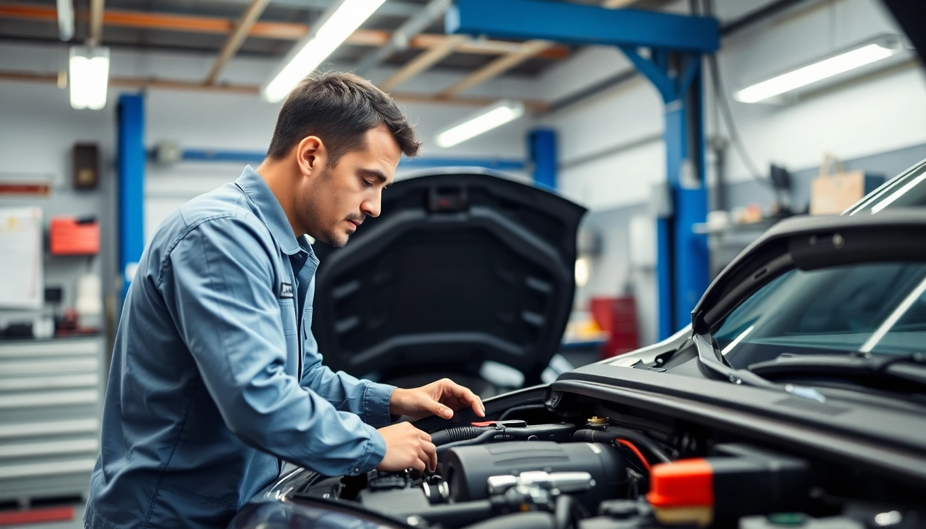 Learn about monthly car warranty plans through an expert inspection in a clean garage.