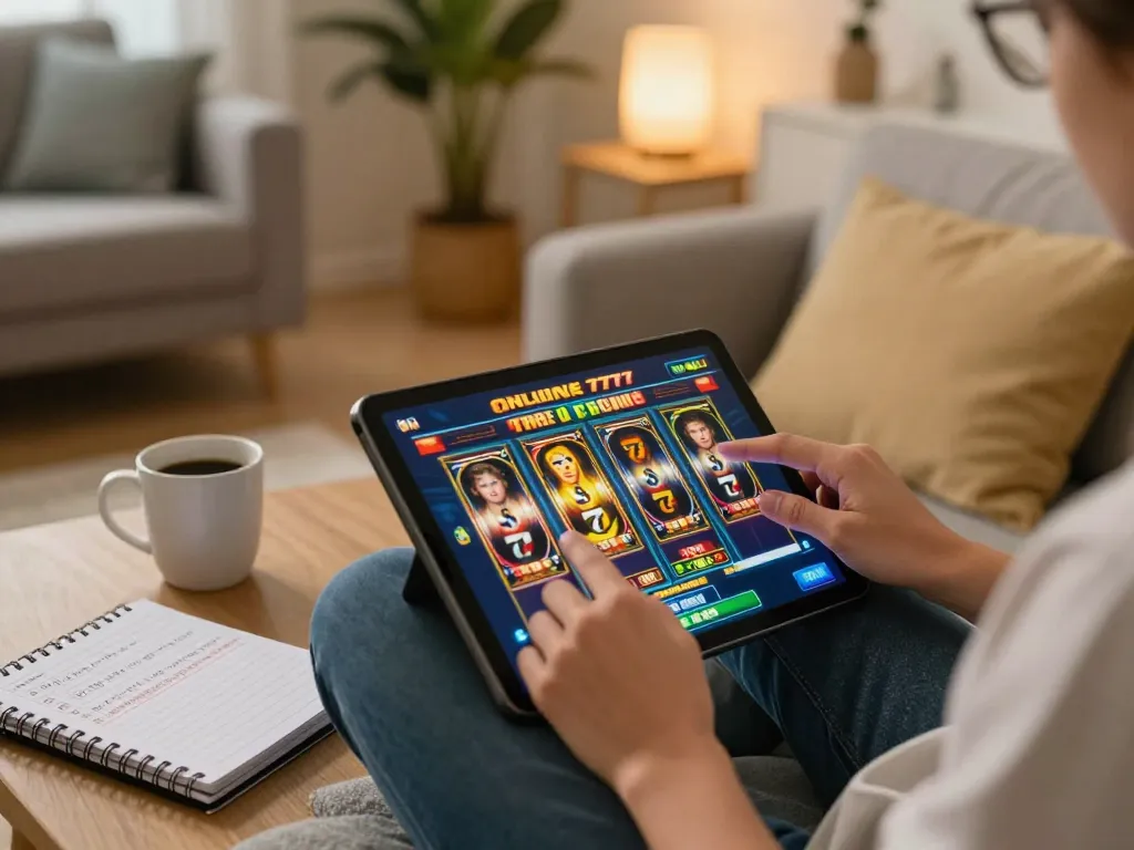 Engage in exciting slot777 gameplay with a tablet in a comfortable home setting