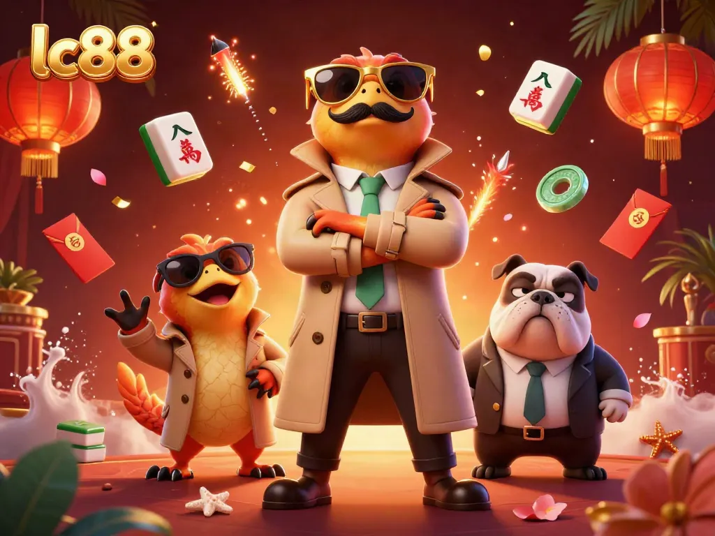 Experience the vibe of lc88 with raptors entering a VIP casino lounge, complete with vibrant gaming elements.