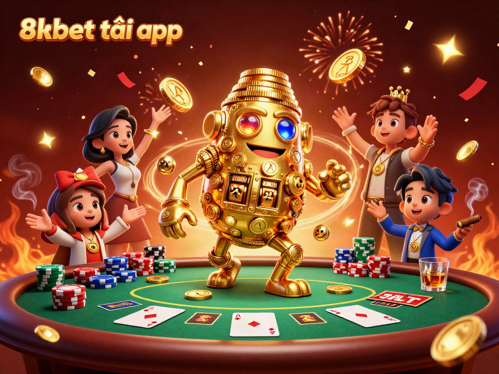 Experience dynamic gameplay with 8xbet tải app featuring vibrant casino elements and a golden golem.