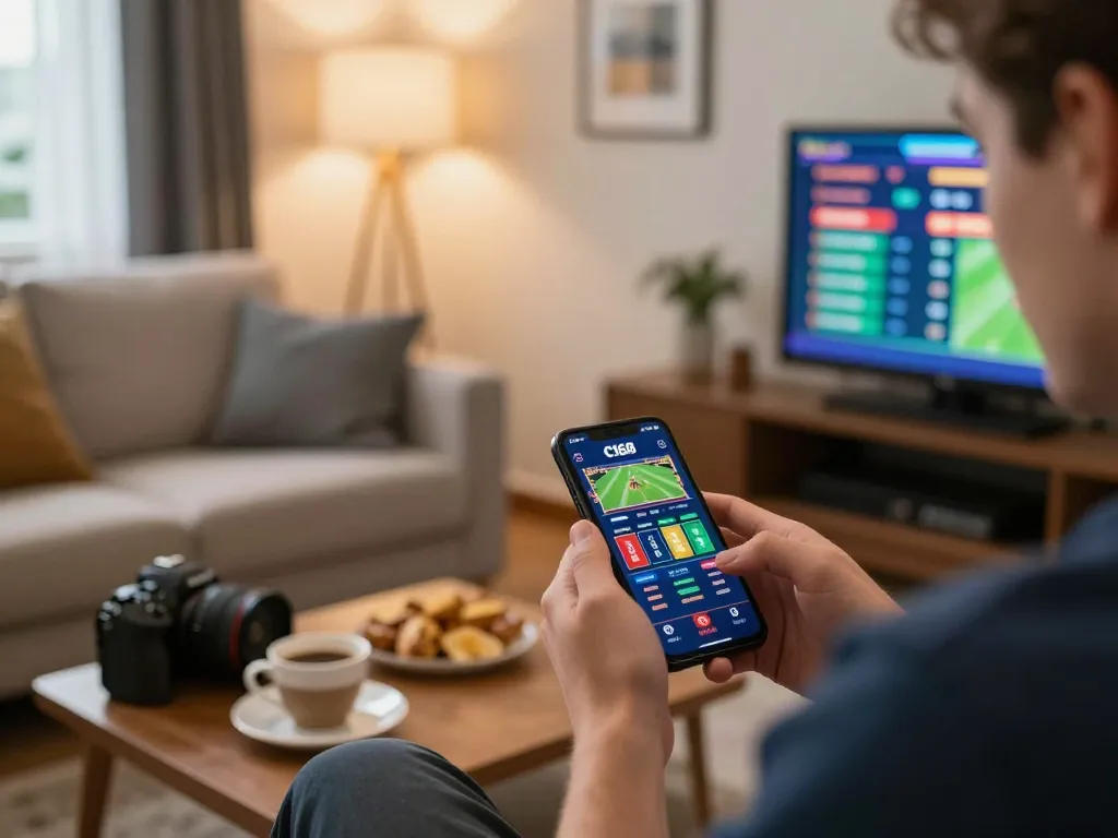 Engaging with C168 mobile casino app, showcasing interactive betting experience.