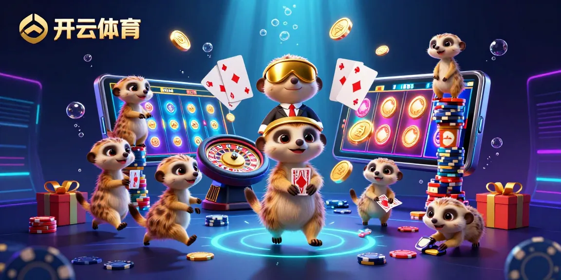 Engage with exciting gaming action at 开云体育 featuring dynamic meerkat characters in a colorful casino scene.