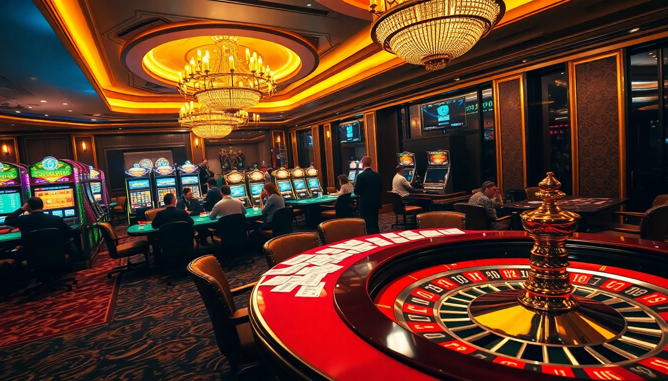 Exciting casino action at SV88s.pro with players engaging at vibrant gambling tables.