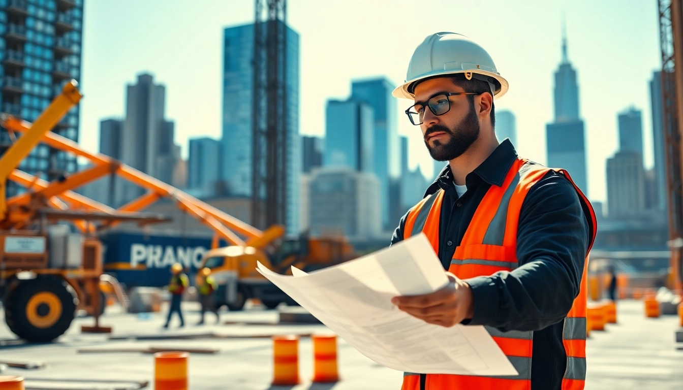 New York Commercial General Contractor overseeing construction work in an urban environment.