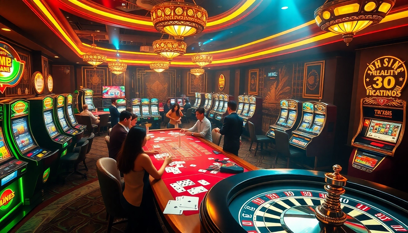 Engaged players enjoying high odds at nhà cái mm88 casino with vibrant gaming tables.