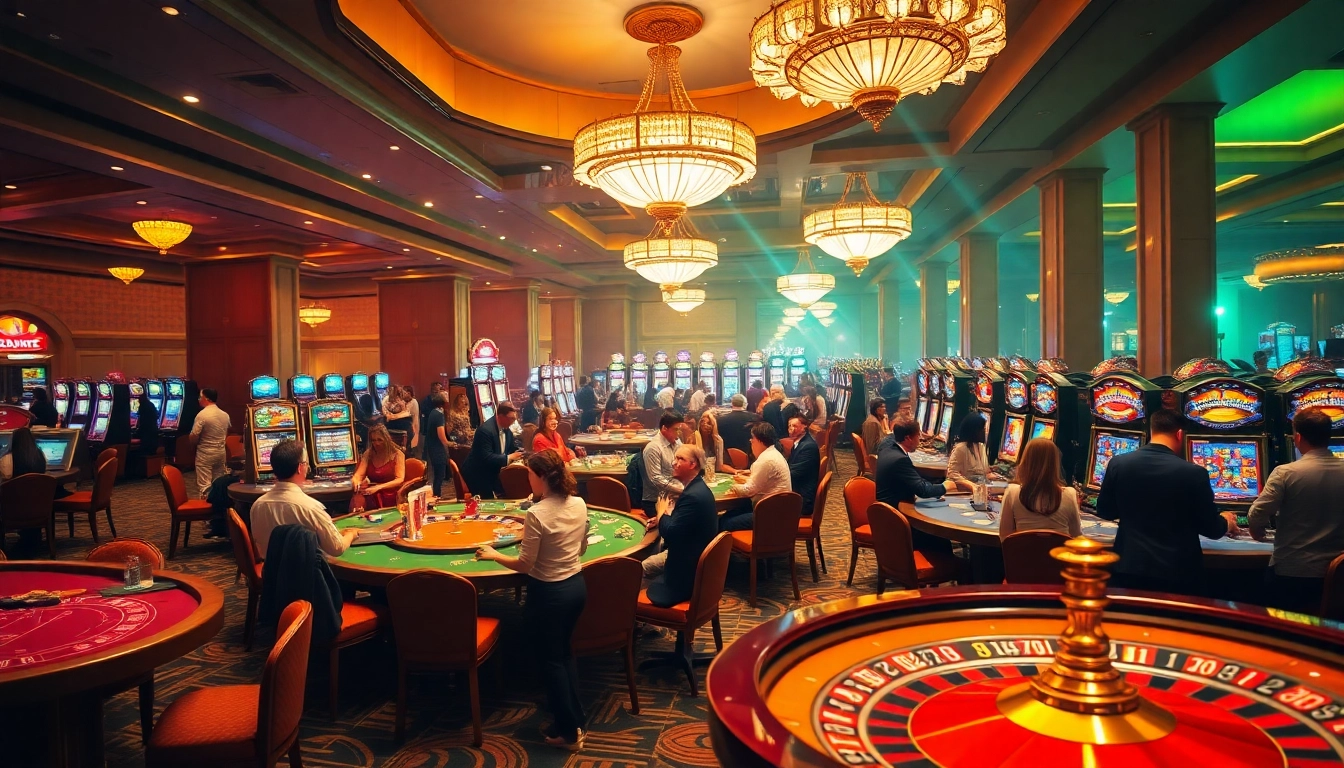 Experience thrilling gameplay at https://s666hn.com/ with players enjoying vibrant casino tables and slot machines.
