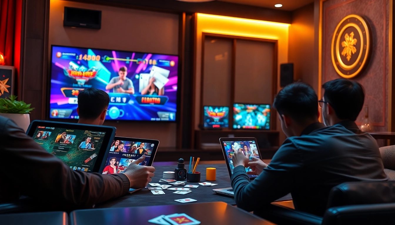 Exciting online card gaming scene at gamebaidoithuong.com.vc showcasing vibrant visuals and dynamic interactions.