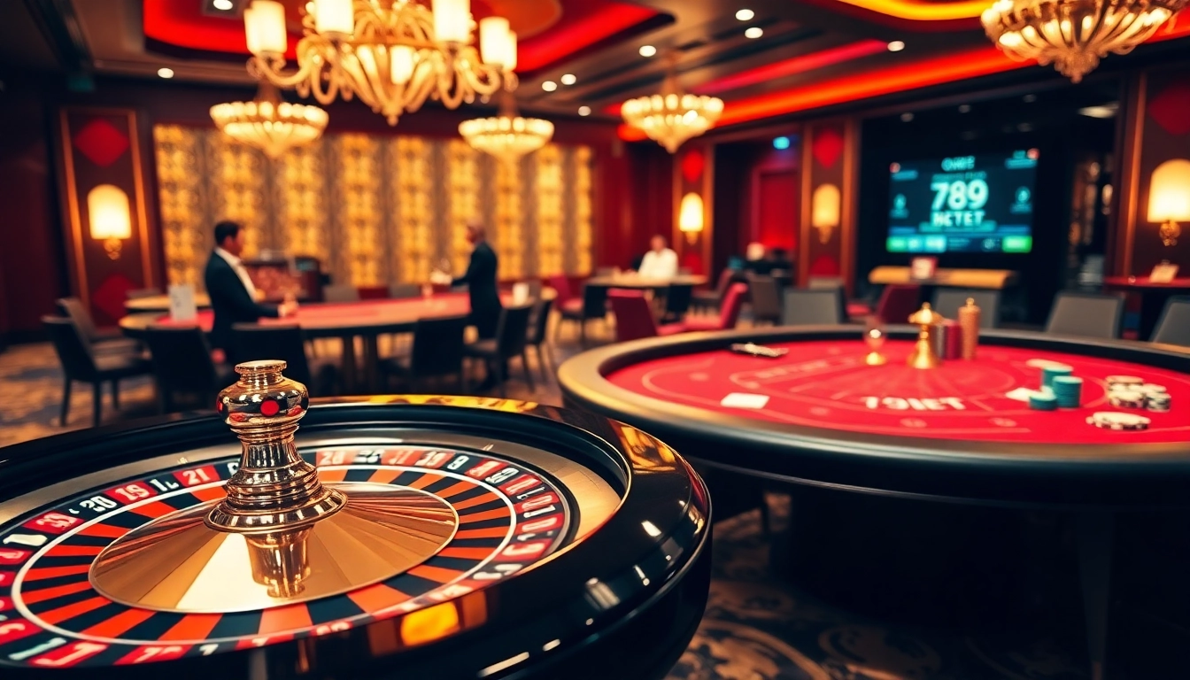 Players experiencing excitement at 789 BET with roulette, chips, and modern casino tables.