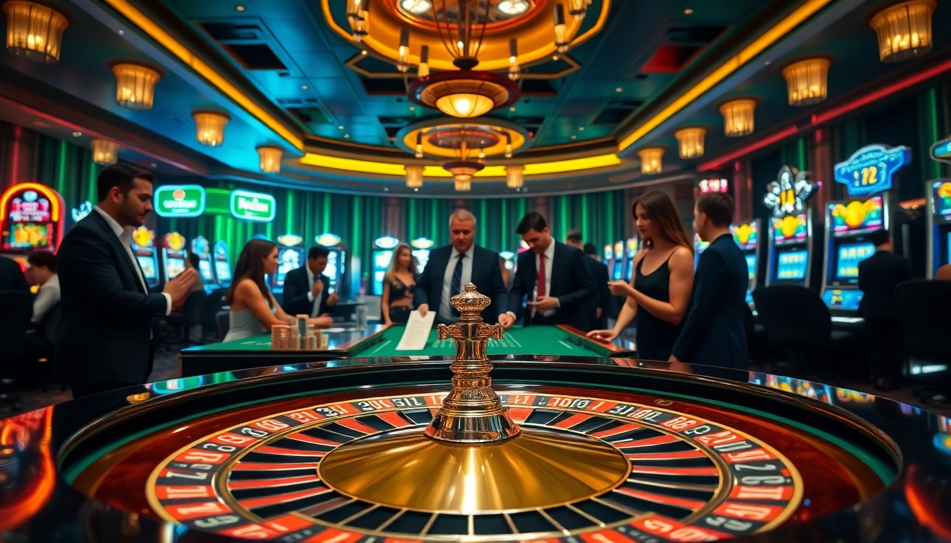 Experience the thrill of open88 at a luxurious casino with roulette and poker action.