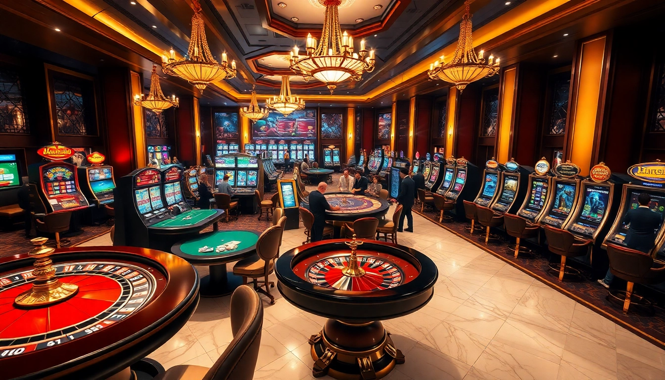 Engage in thrilling games at https://cm88ii.com/ with vibrant casino visuals showcasing poker, roulette, and slot machines.