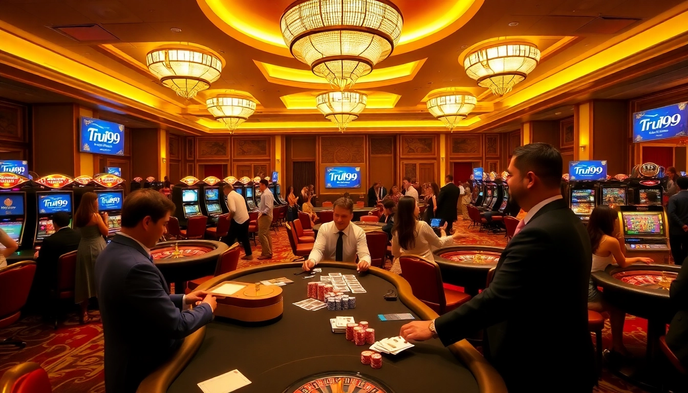สัมผัสความตื่นเต้นของการพนันที่คาสิโนหรูของ Tru99 ซึ่งมีโต๊ะเกมและตู้สล็อตที่มีสีสัน